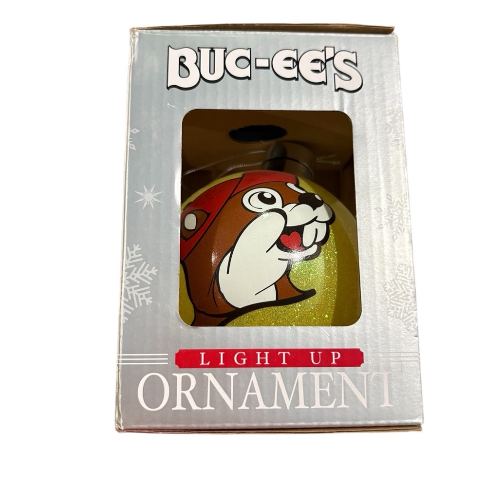 Buc-ee's Light Up Holiday Ornament - Yellow Beaver Design
